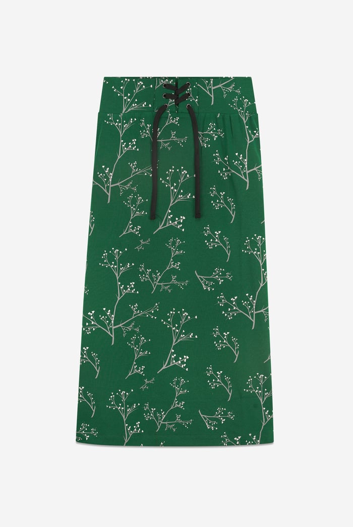Women High Waist Lace Up A-Line Midi Skirt