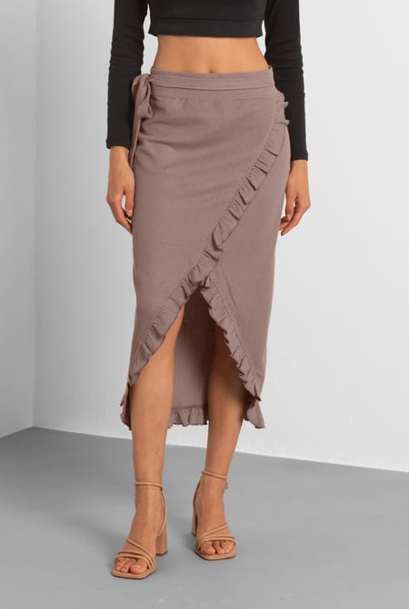 Tie Waist Wrap Maxi Skirt