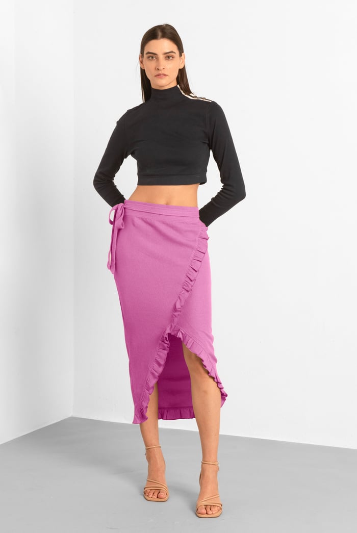 Tie Waist Wrap Maxi Skirt
