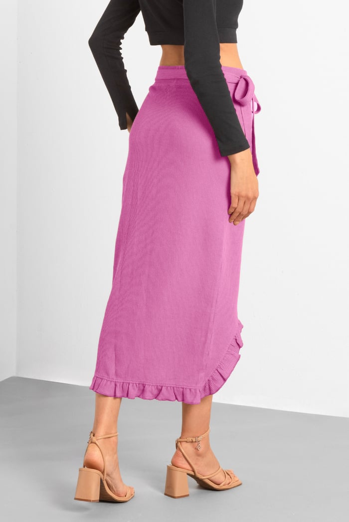 Tie Waist Wrap Maxi Skirt