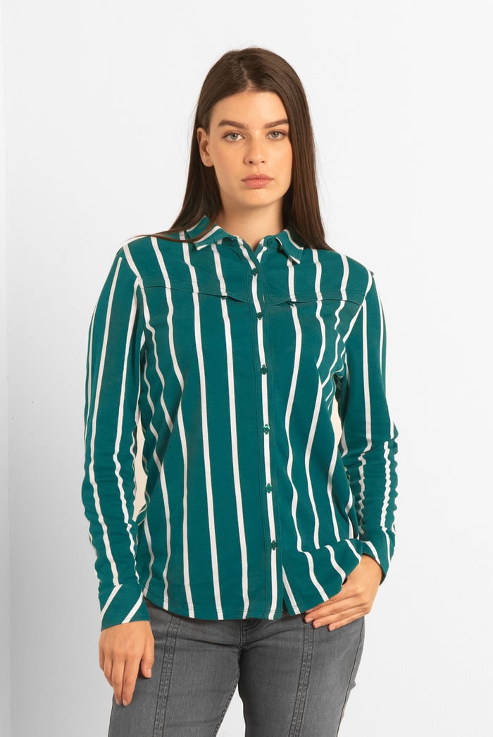 Long Sleeve Striped Smart Shirt