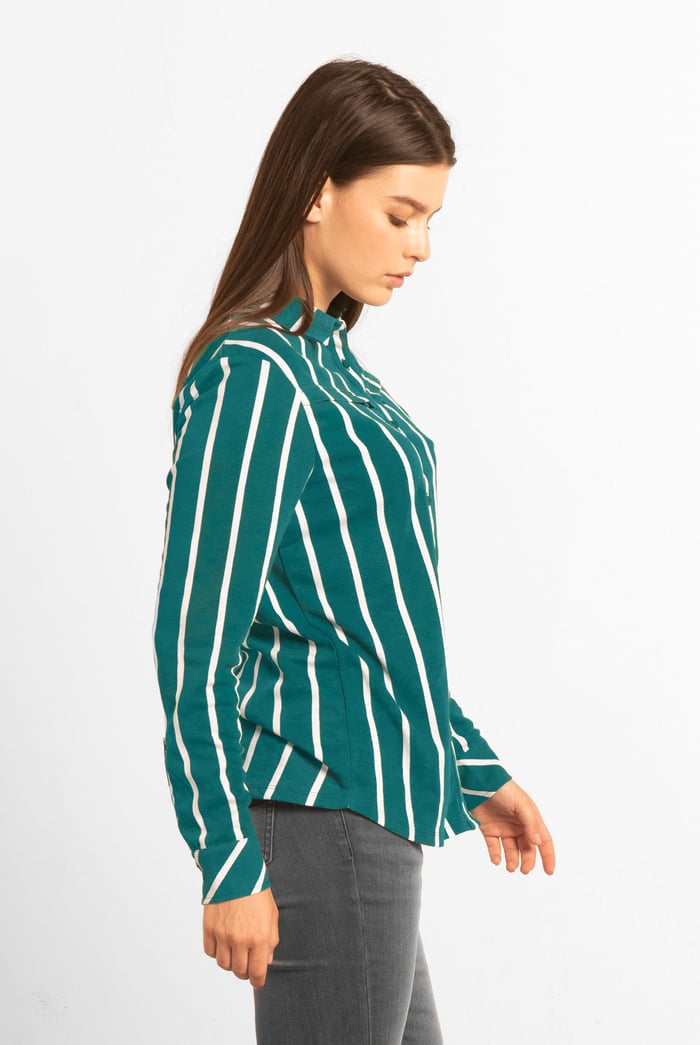 Long Sleeve Striped Smart Shirt