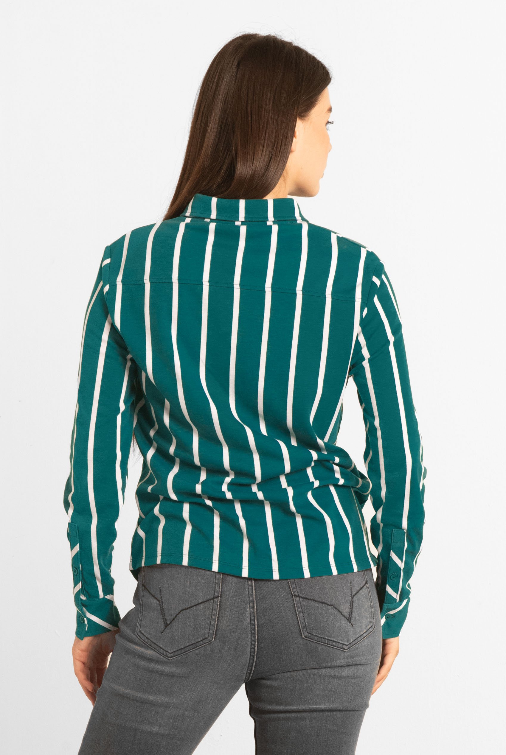 Long Sleeve Striped Smart Shirt