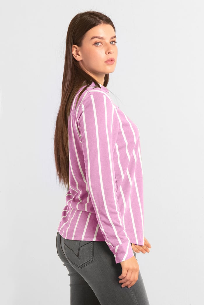 Long Sleeve Striped Smart Shirt