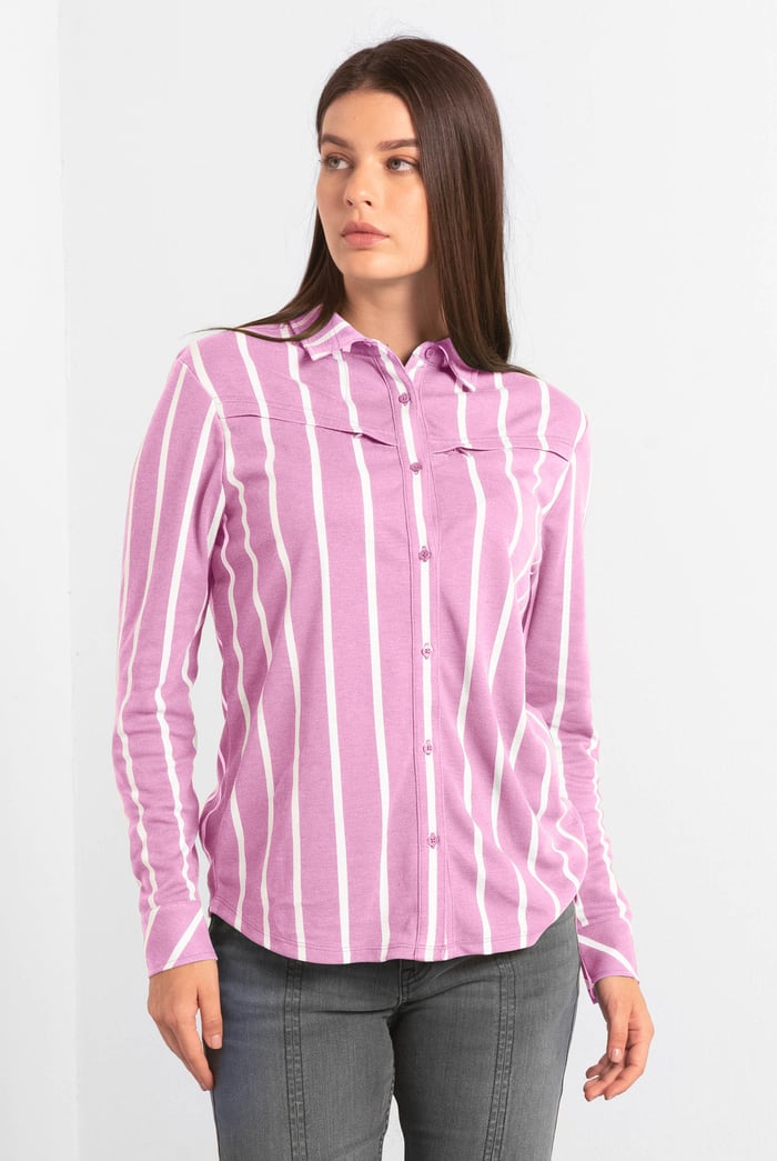 Long Sleeve Striped Smart Shirt