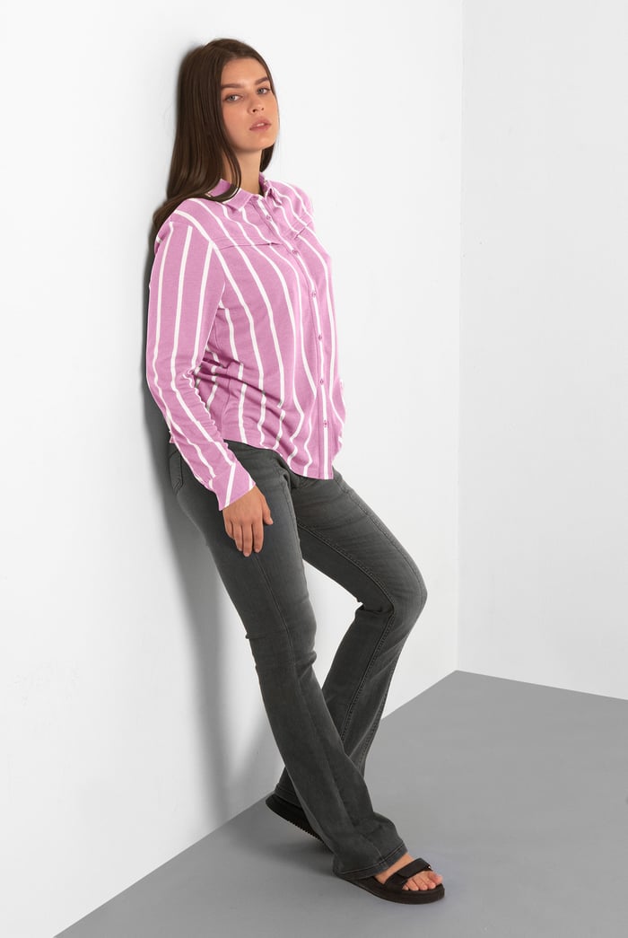 Long Sleeve Striped Smart Shirt