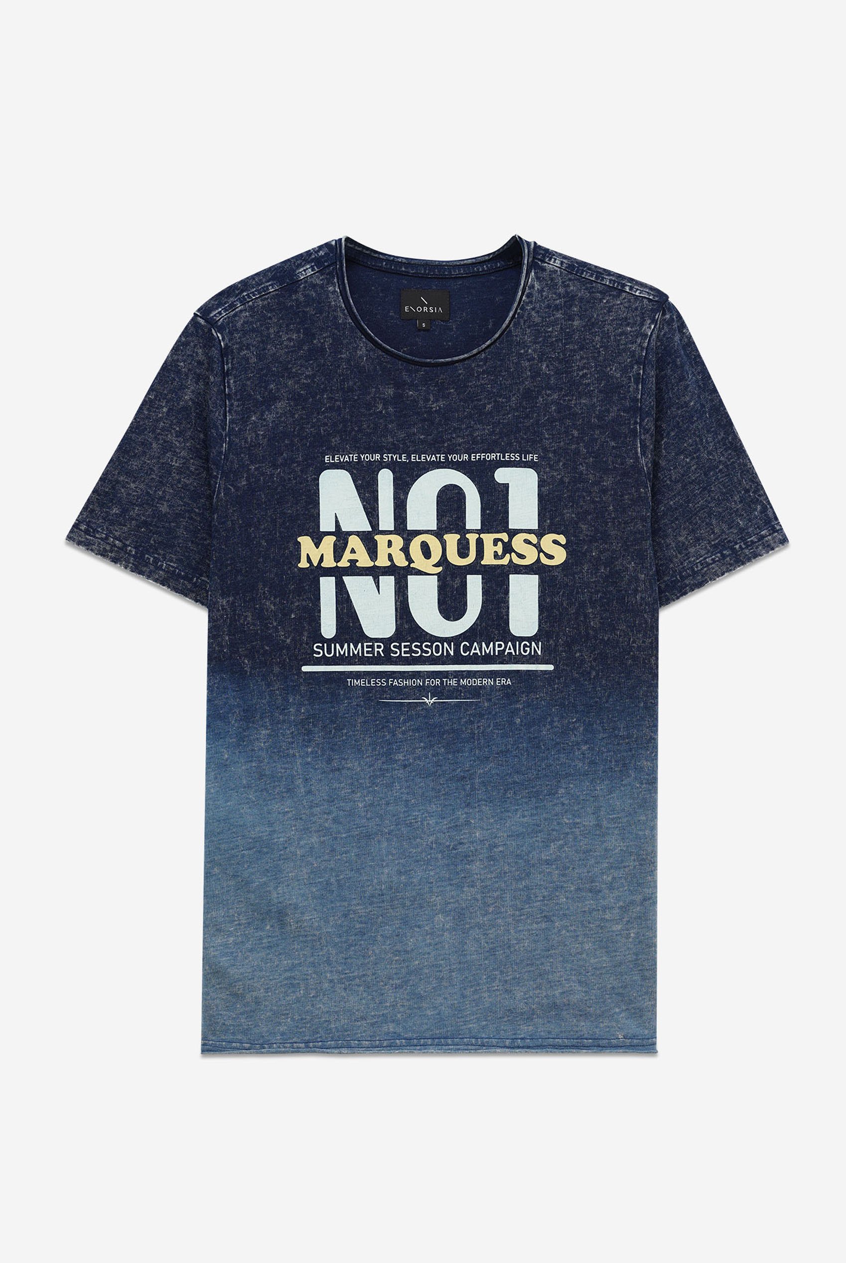 Indigo Washed Mens T- Shirt With Graphic