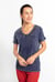 Indigo Washed Embroidered V-Neck T-shirt