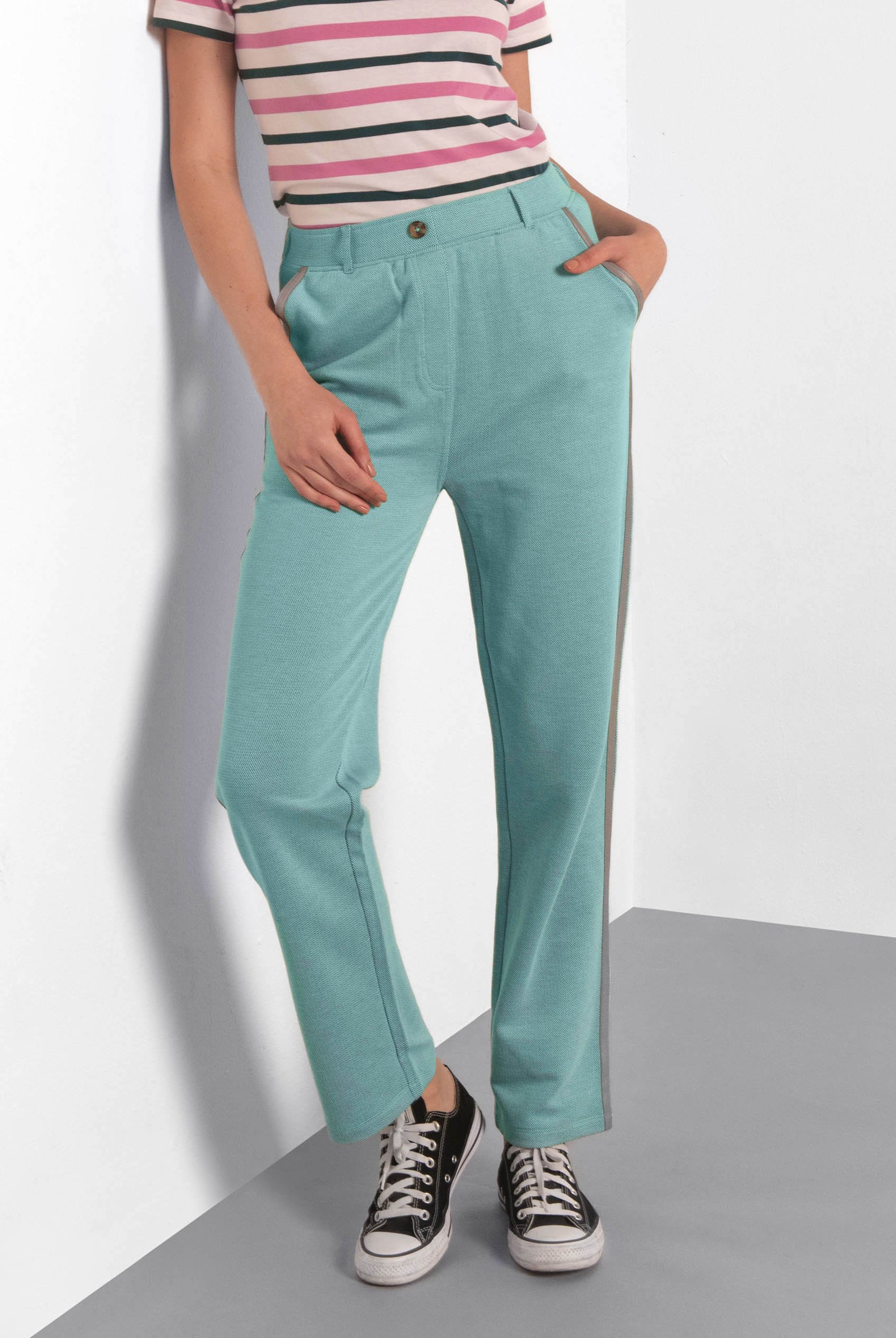 Design Terry Trousers With Reflective Tape Detailing