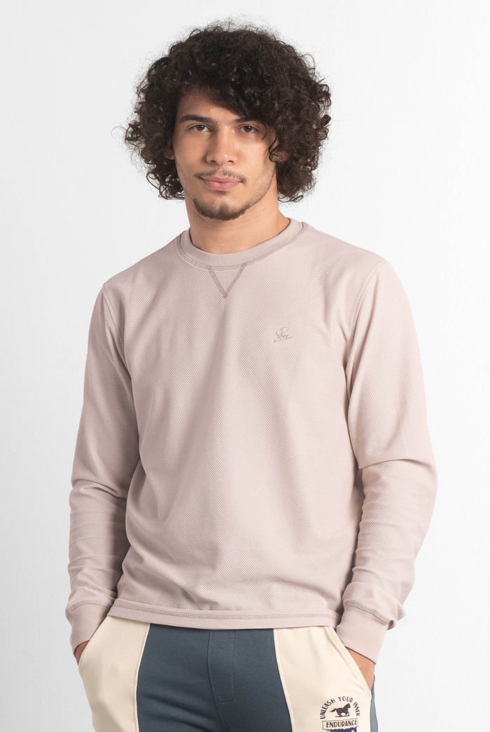 Honeycomb Design Jersey Long Sleeve T-Shirt