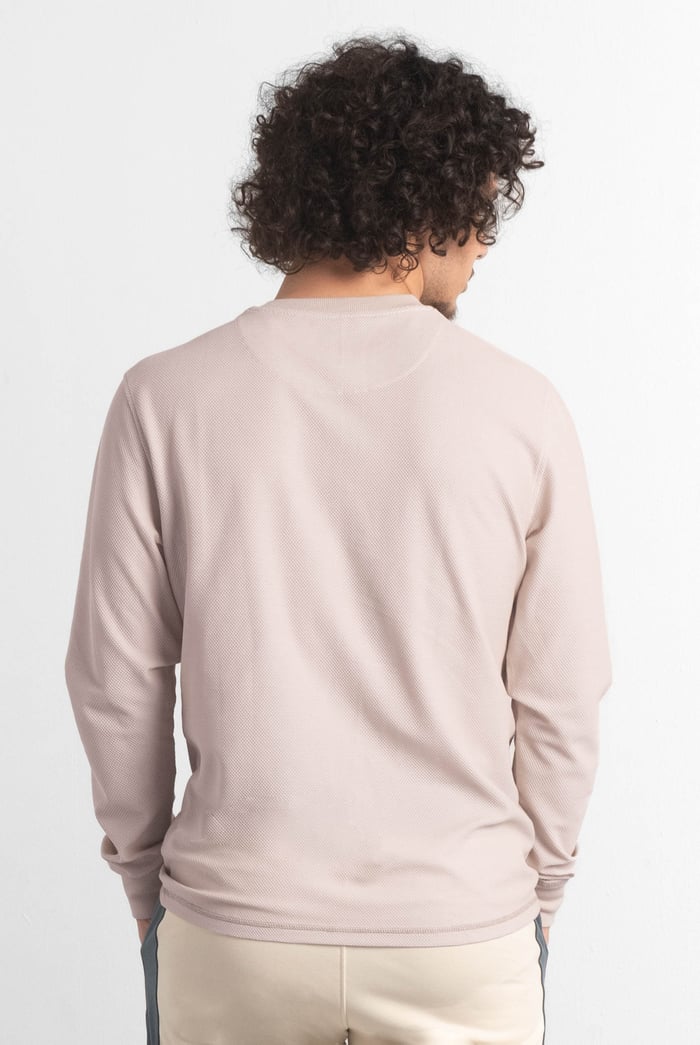 Honeycomb Design Jersey Long Sleeve T-Shirt