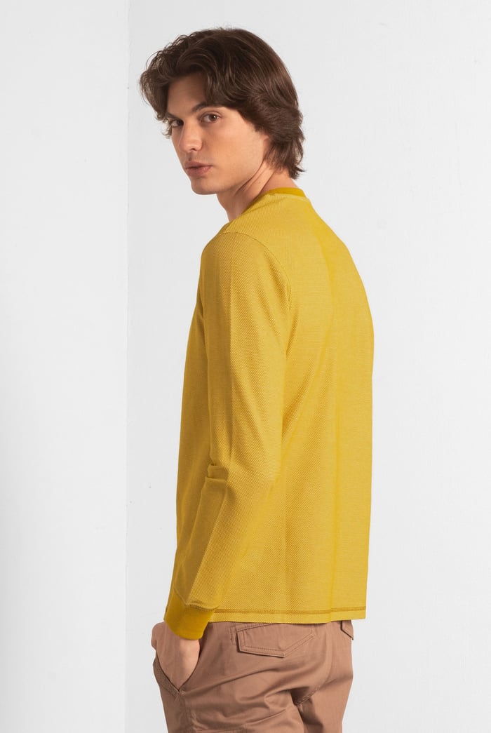 Honeycomb Design Jersey Long Sleeve T-Shirt