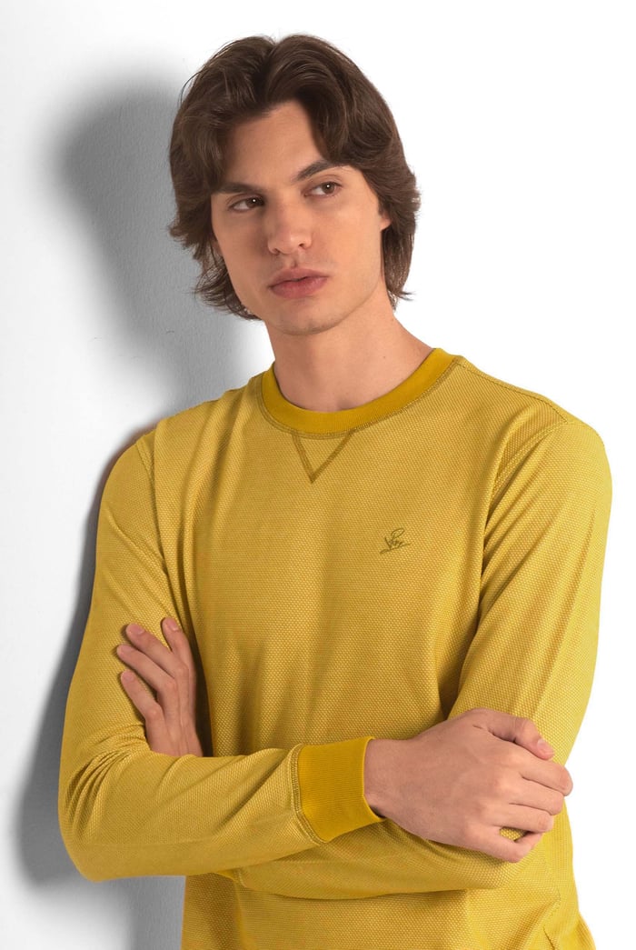 Honeycomb Design Jersey Long Sleeve T-Shirt
