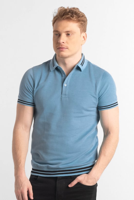 Design Pique Polo With Rib Detailing
