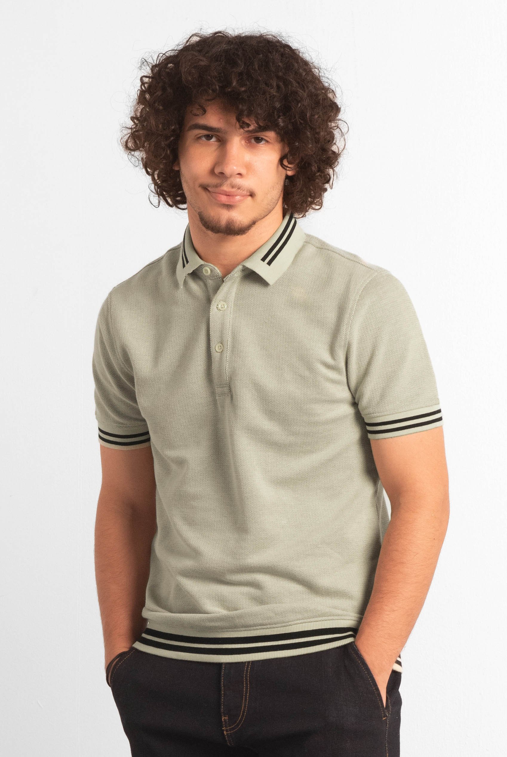 Design Pique Polo With Rib Detailing