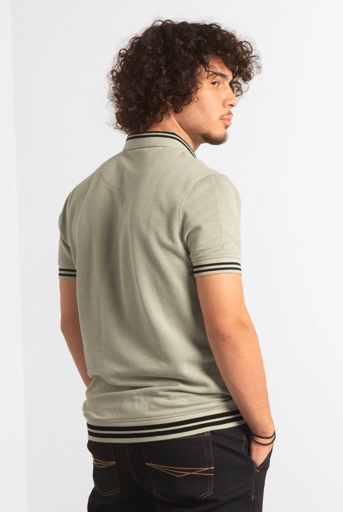 Design Pique Polo With Rib Detailing