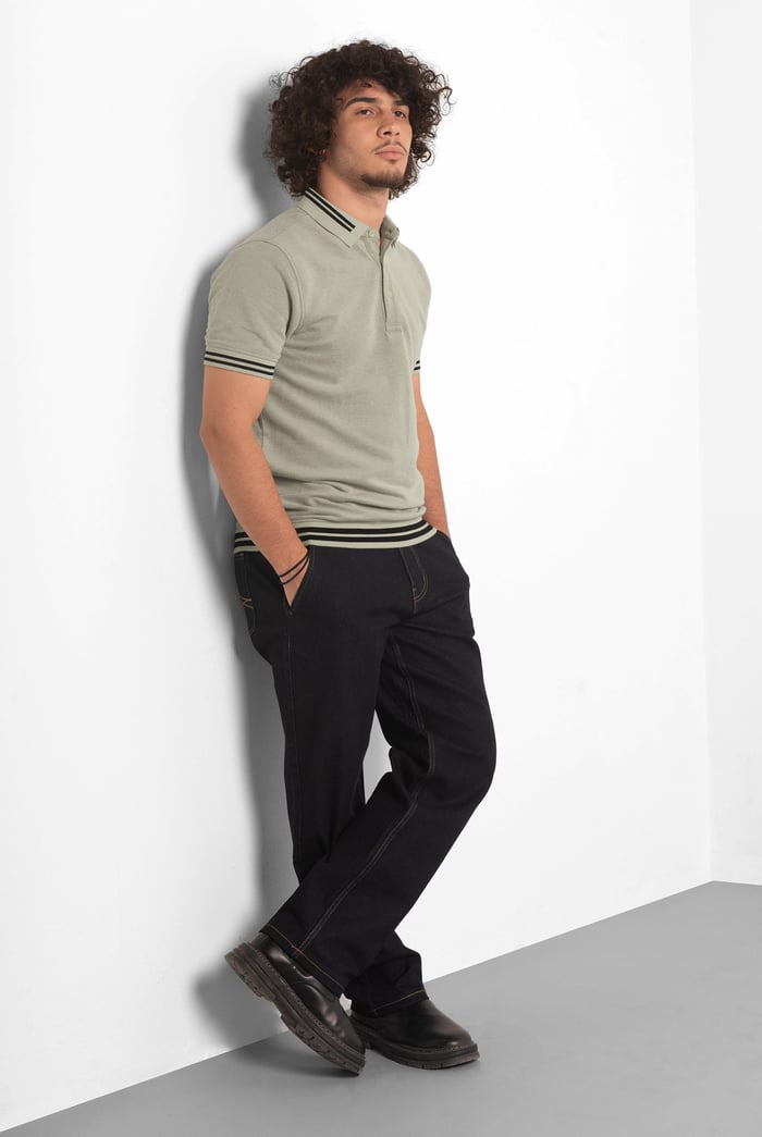 Design Pique Polo With Rib Detailing
