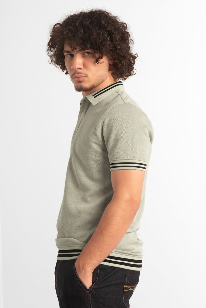 Design Pique Polo With Rib Detailing