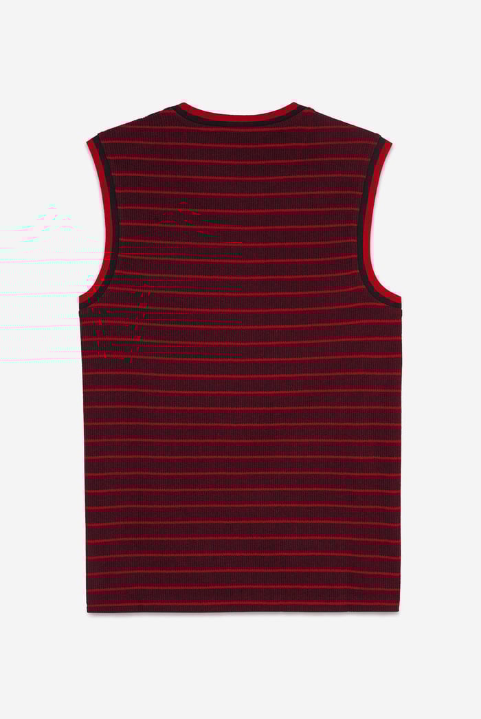 Stripe Design Rib Tank Top