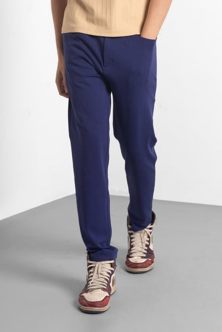 Grey Slim Fit Smart Jersey Trouser