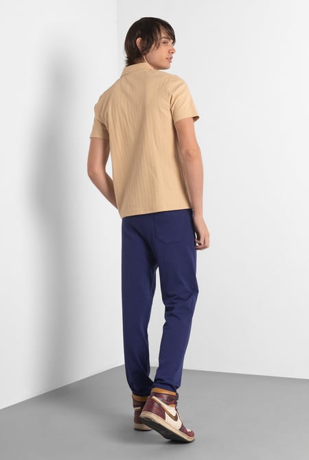 Navy Slim Fit Smart Jersey Trouser
