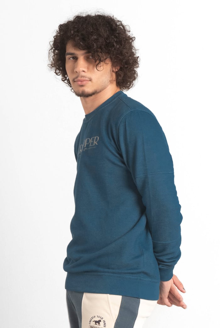 Heavy Pique Terry Crew Neck Sweatshirt