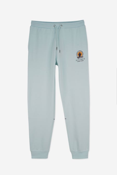 Mens Blue Terry Jogger With Ribbed Cuff