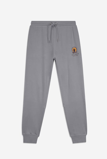 Mens Grey Terry Jogger With Ribbed Cuff