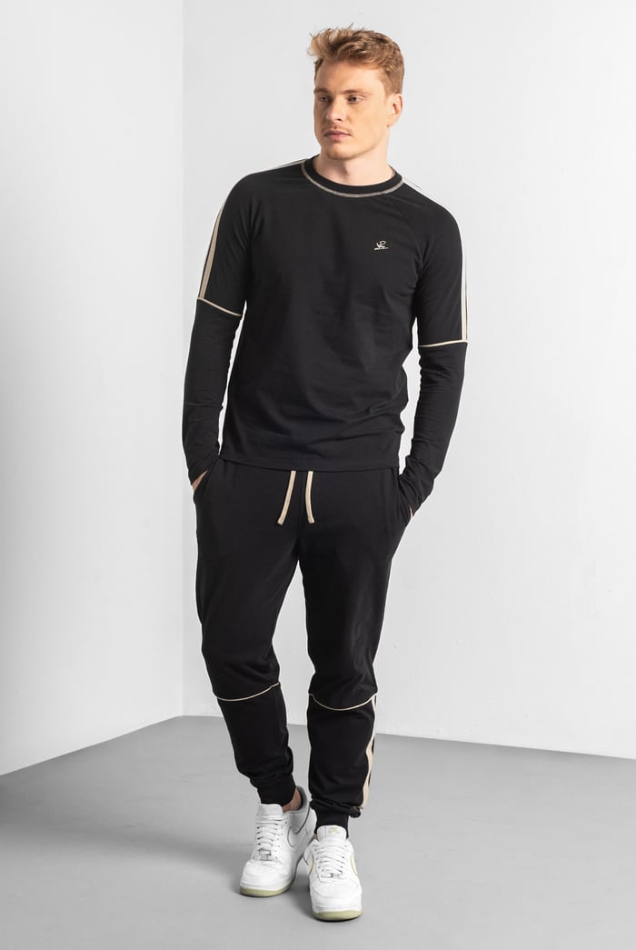 Stretch Jersey Long Sleeve Tee And Jogger Set