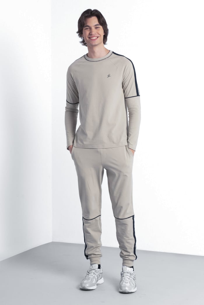 Stretch Jersey Long Sleeve Tee And Jogger Set