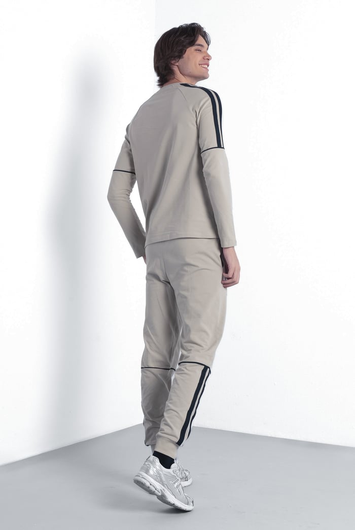 Stretch Jersey Long Sleeve Tee And Jogger Set