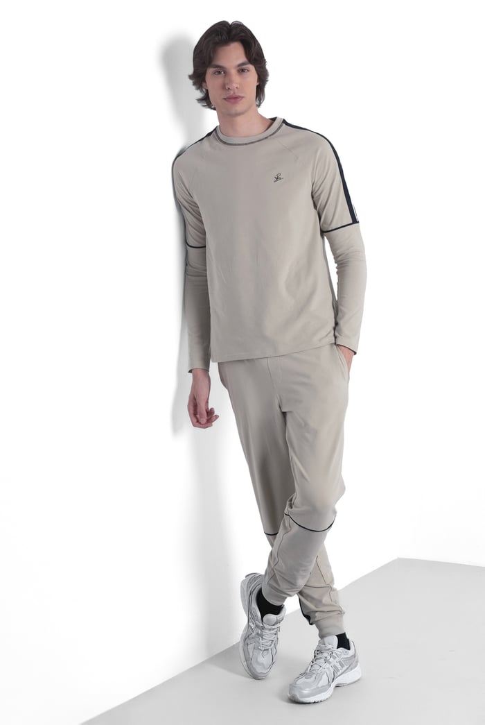 Stretch Jersey Long Sleeve Tee And Jogger Set