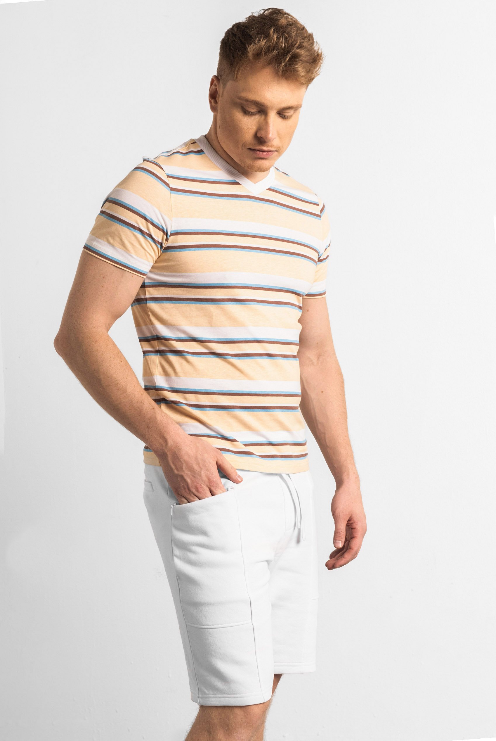 Mens Brush Back Fleece Printed Shorts