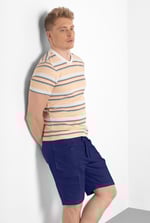 Mens Brush Back Fleece Printed Shorts