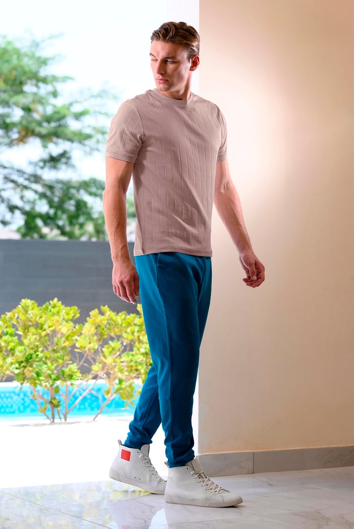 Soft Cotton Design Rib T-shirt