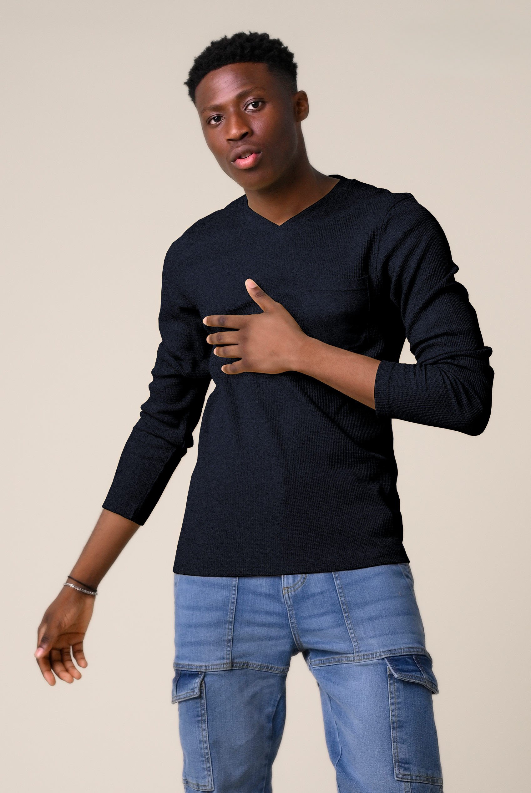 Long Sleeve Waffle T-Shirt
