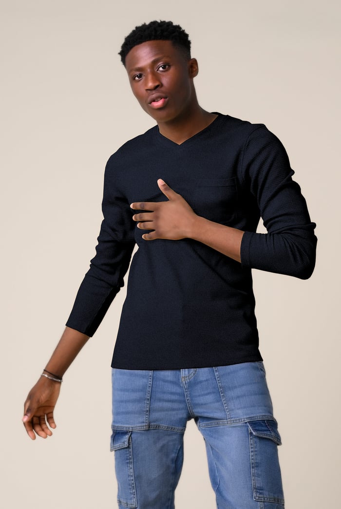 Long Sleeve Waffle T-Shirt