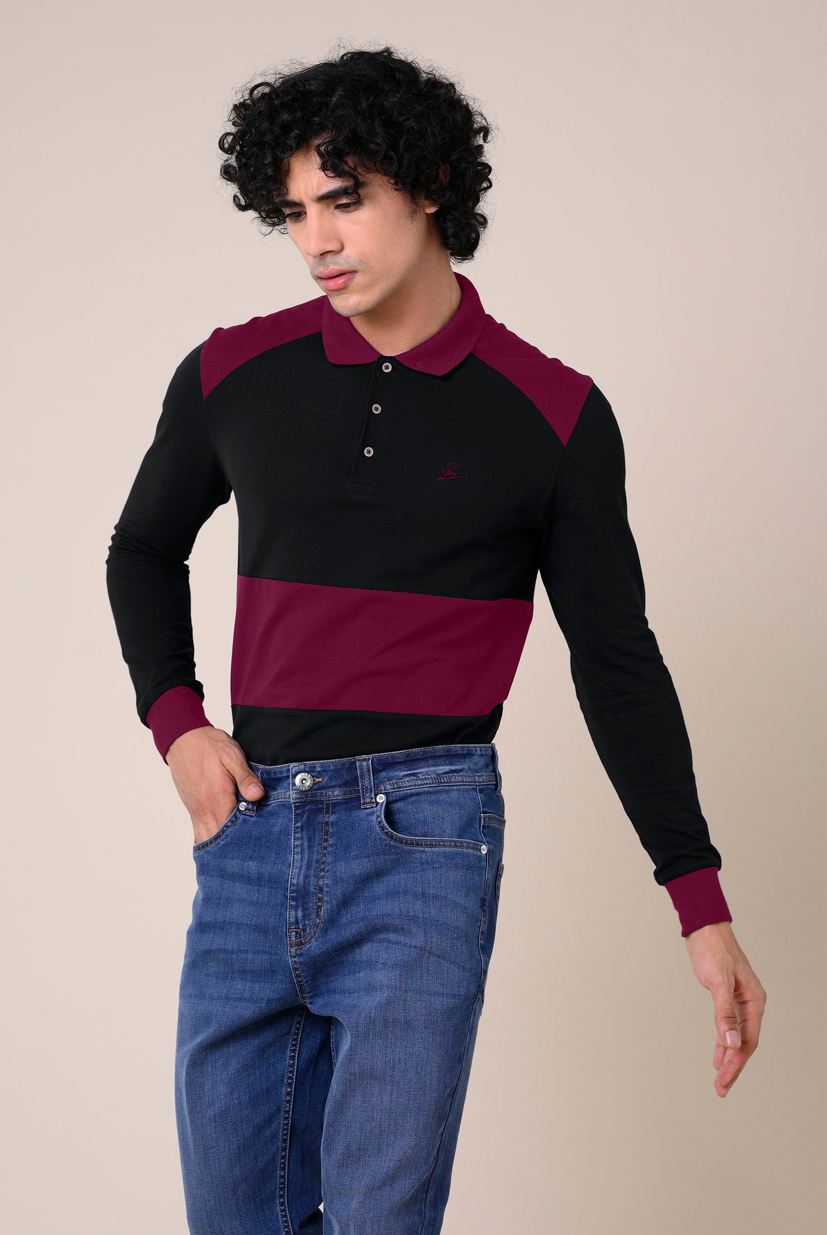 Mens Cut & Sew Pique Polo