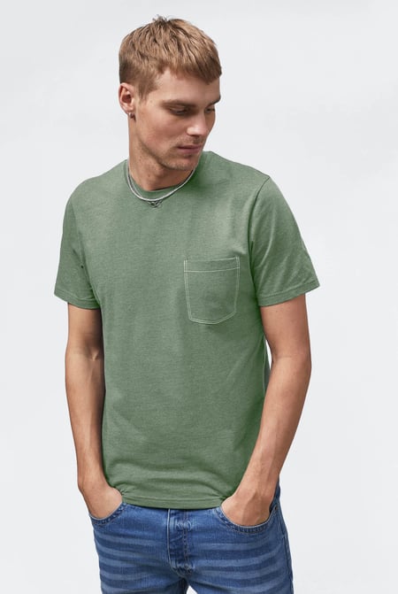 Navy Front Pocket Short Sleeve T-Shirt