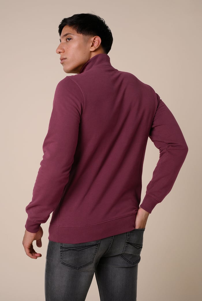 Button-Up Funnel Neck Sweatshirt