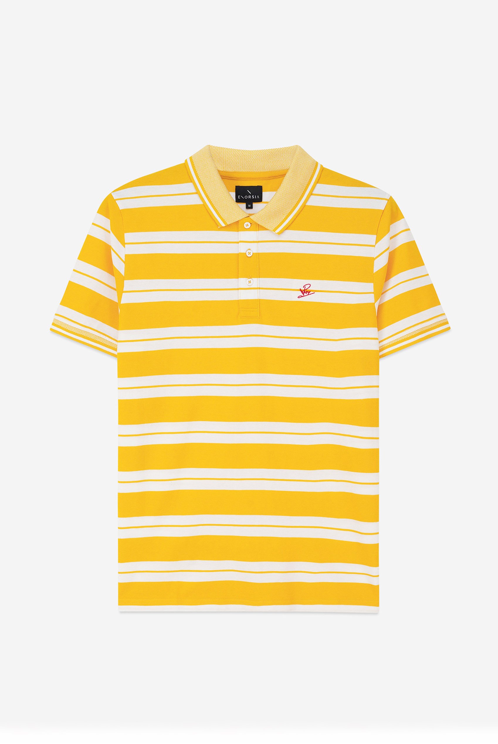 Mens Classical Stripe Pique Polo Shirt