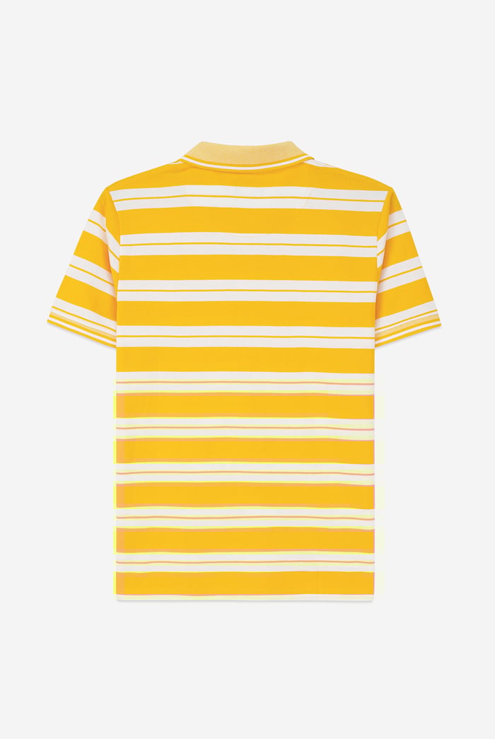Mens Classical Stripe Pique Polo Shirt