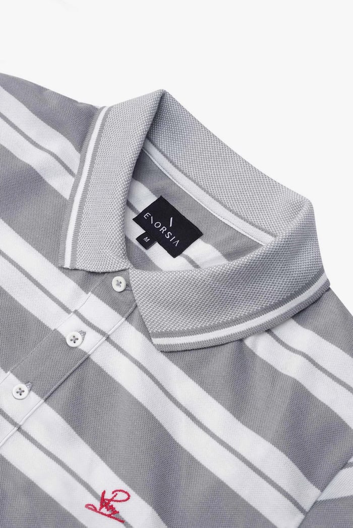 Mens Classical Stripe Pique Polo Shirt