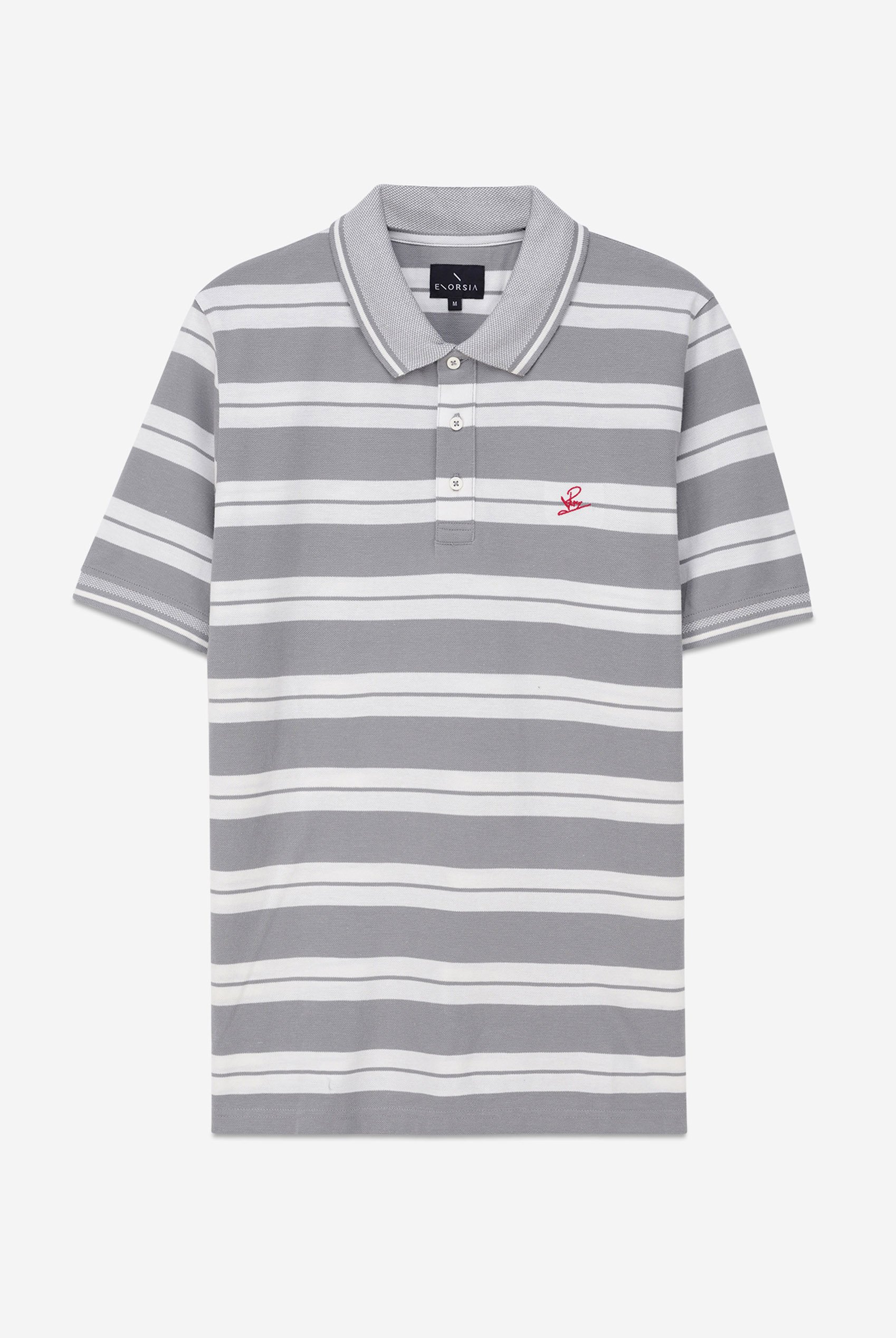 Mens Classical Stripe Pique Polo Shirt
