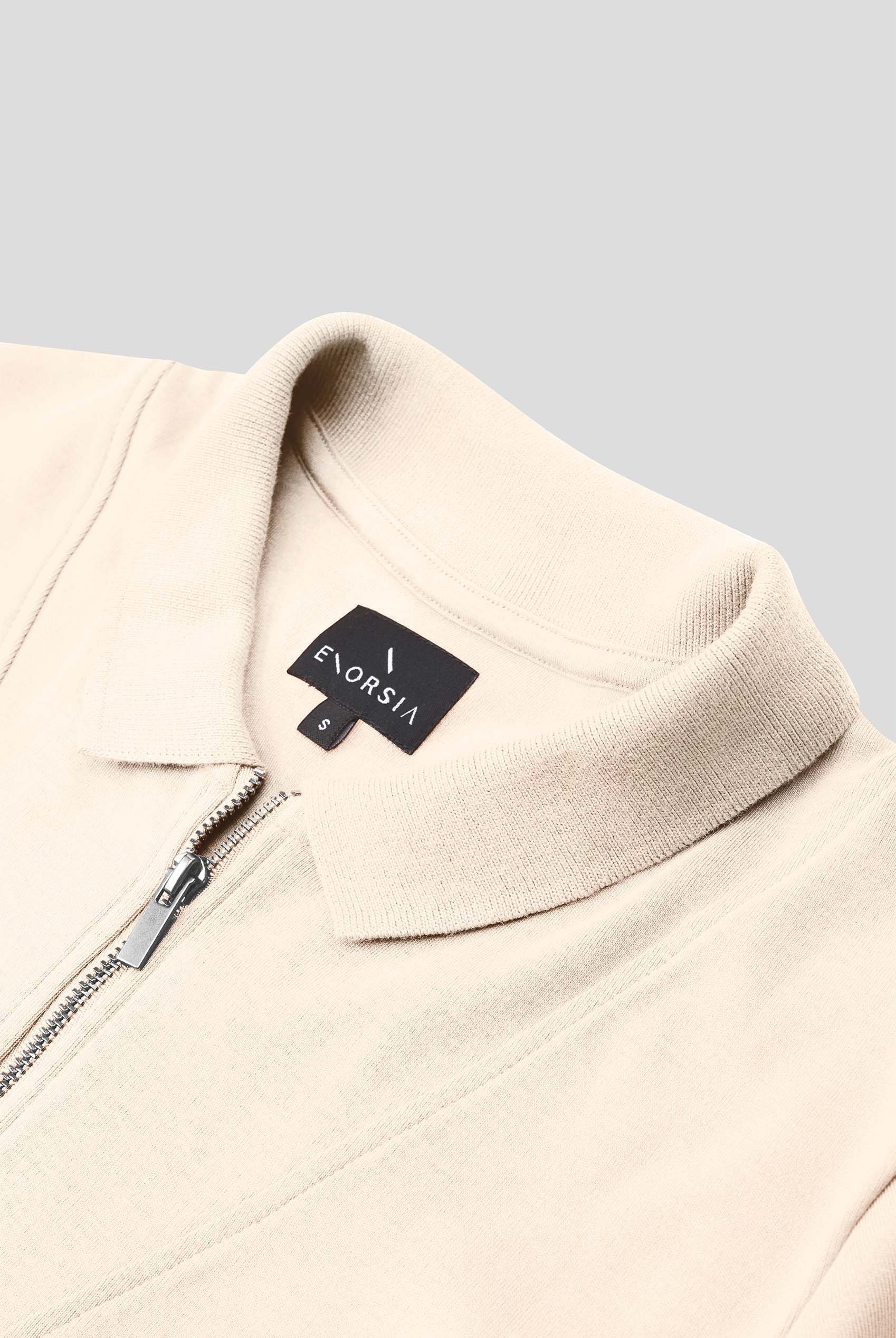 Ribbed Zip Neck Short Sleeve Polo