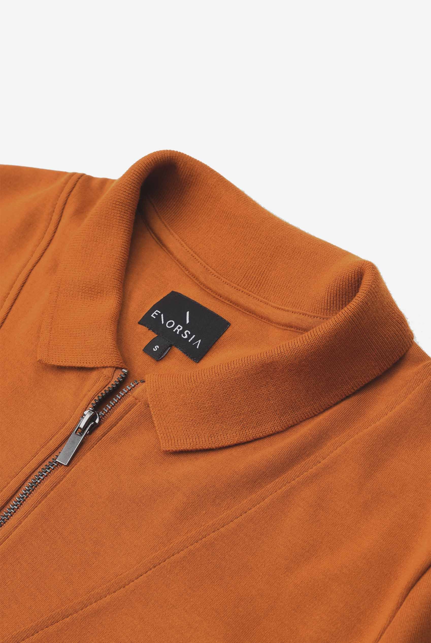 Ribbed Zip Neck Short Sleeve Polo