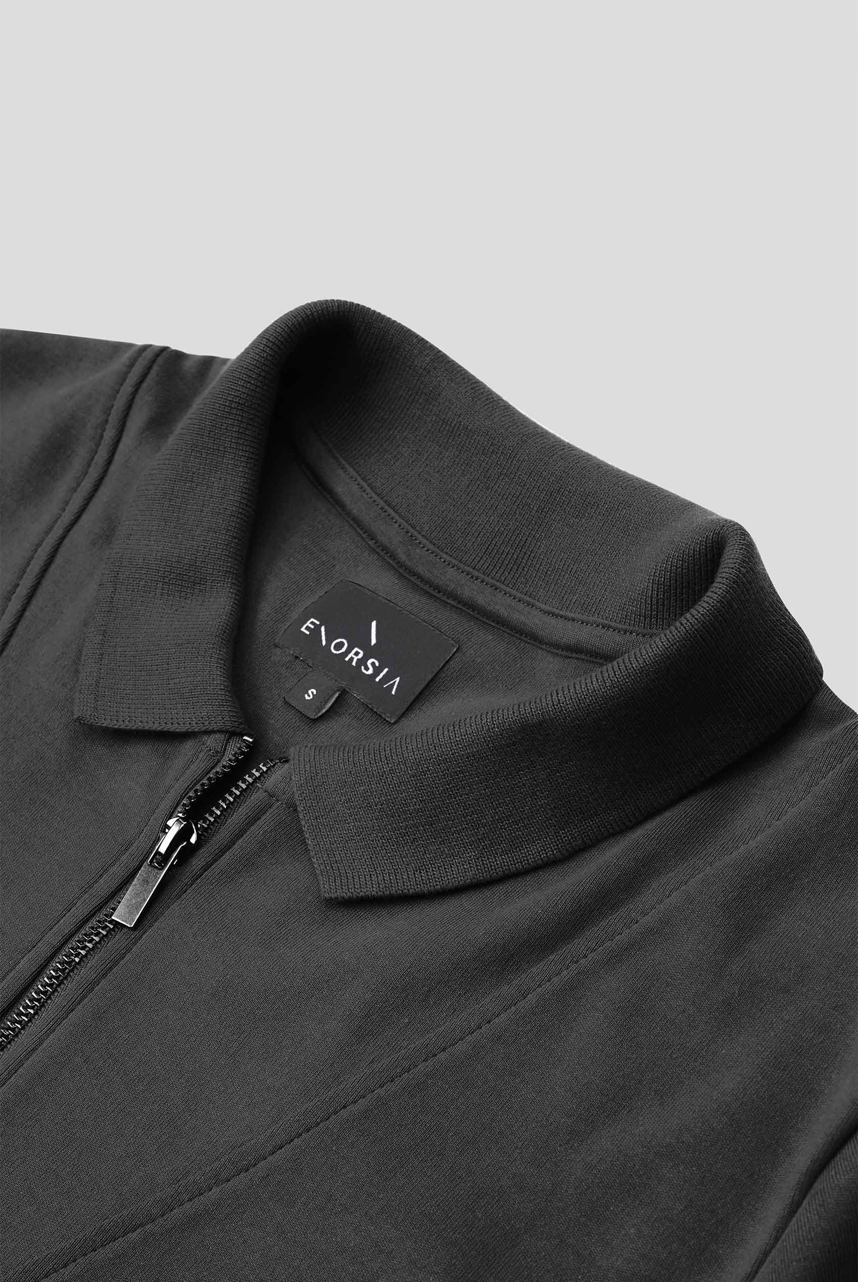 Ribbed Zip Neck Short Sleeve Polo