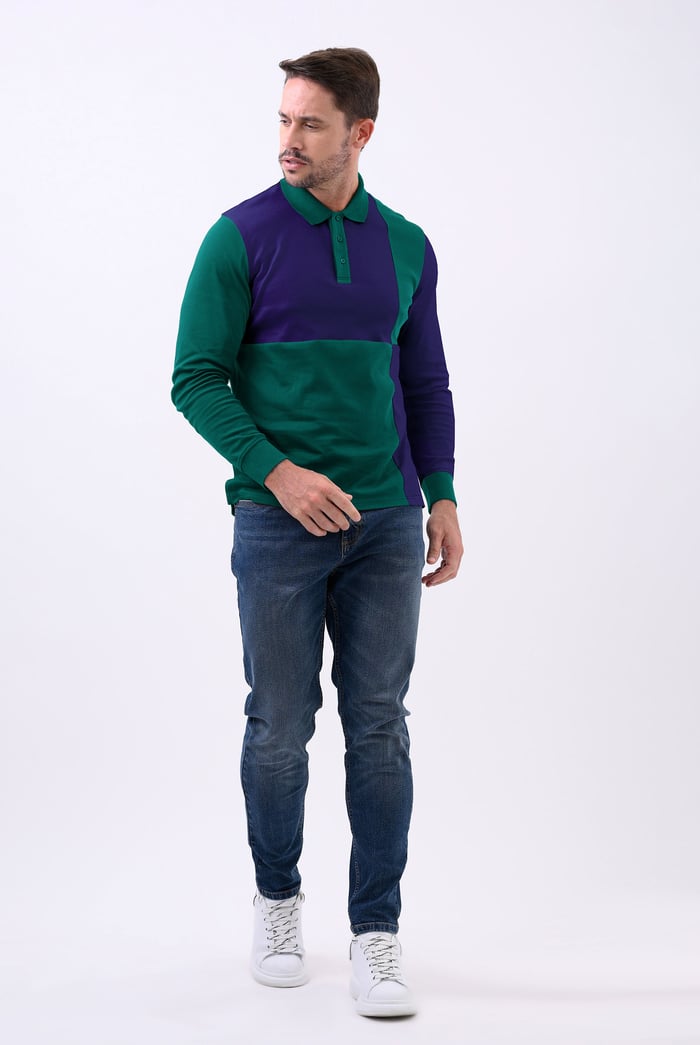 Colour Block Polo Shirt