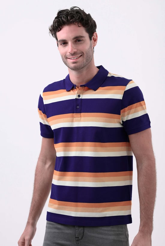 Stripe Pique Polo Shirt