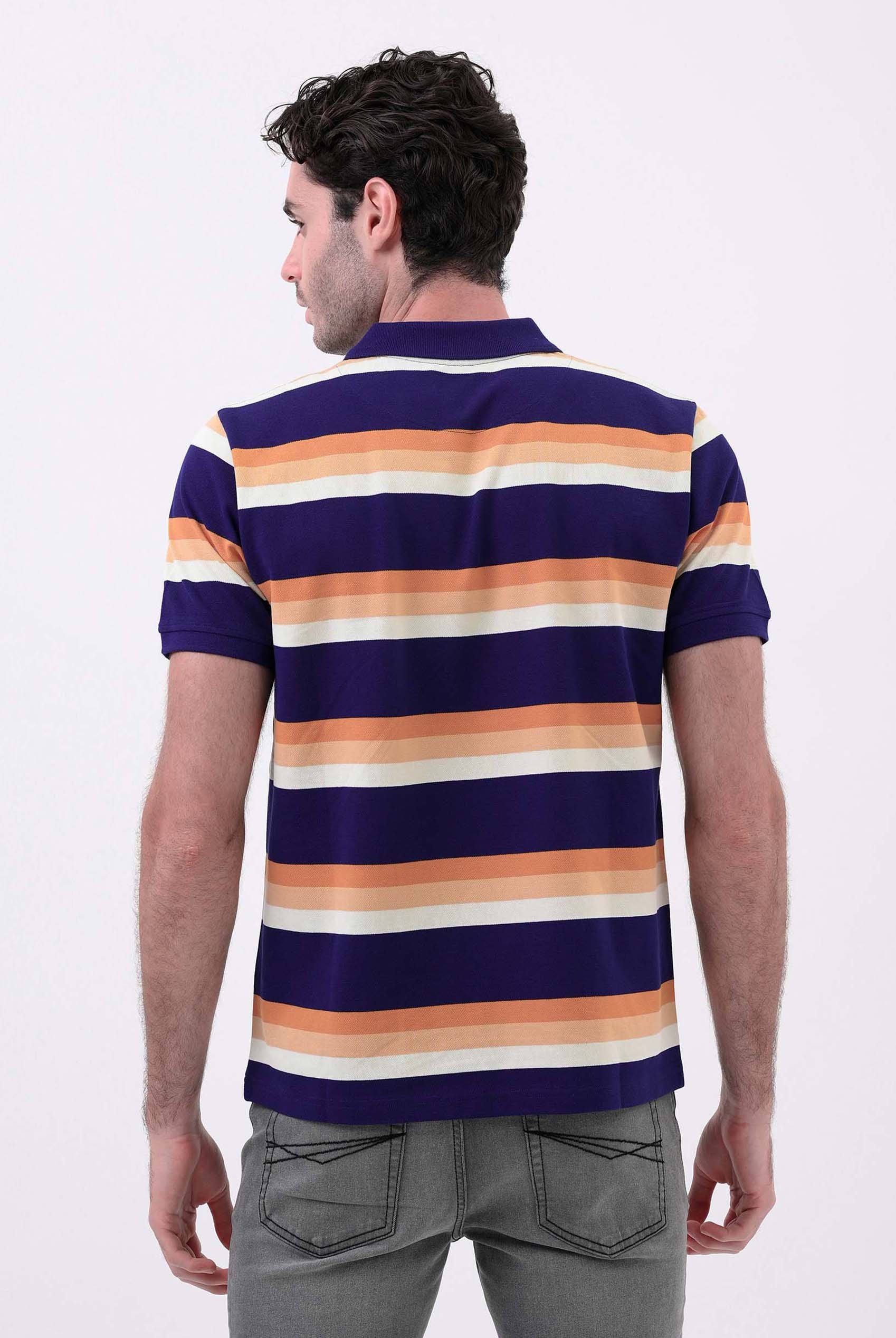 Stripe Pique Polo Shirt